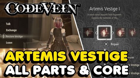 artemis vestige parts code vein.